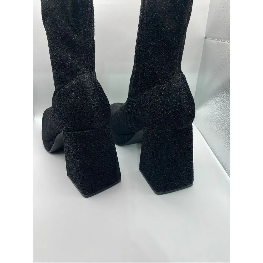 Abound Steffie Platform Bootie Black Glitter 8